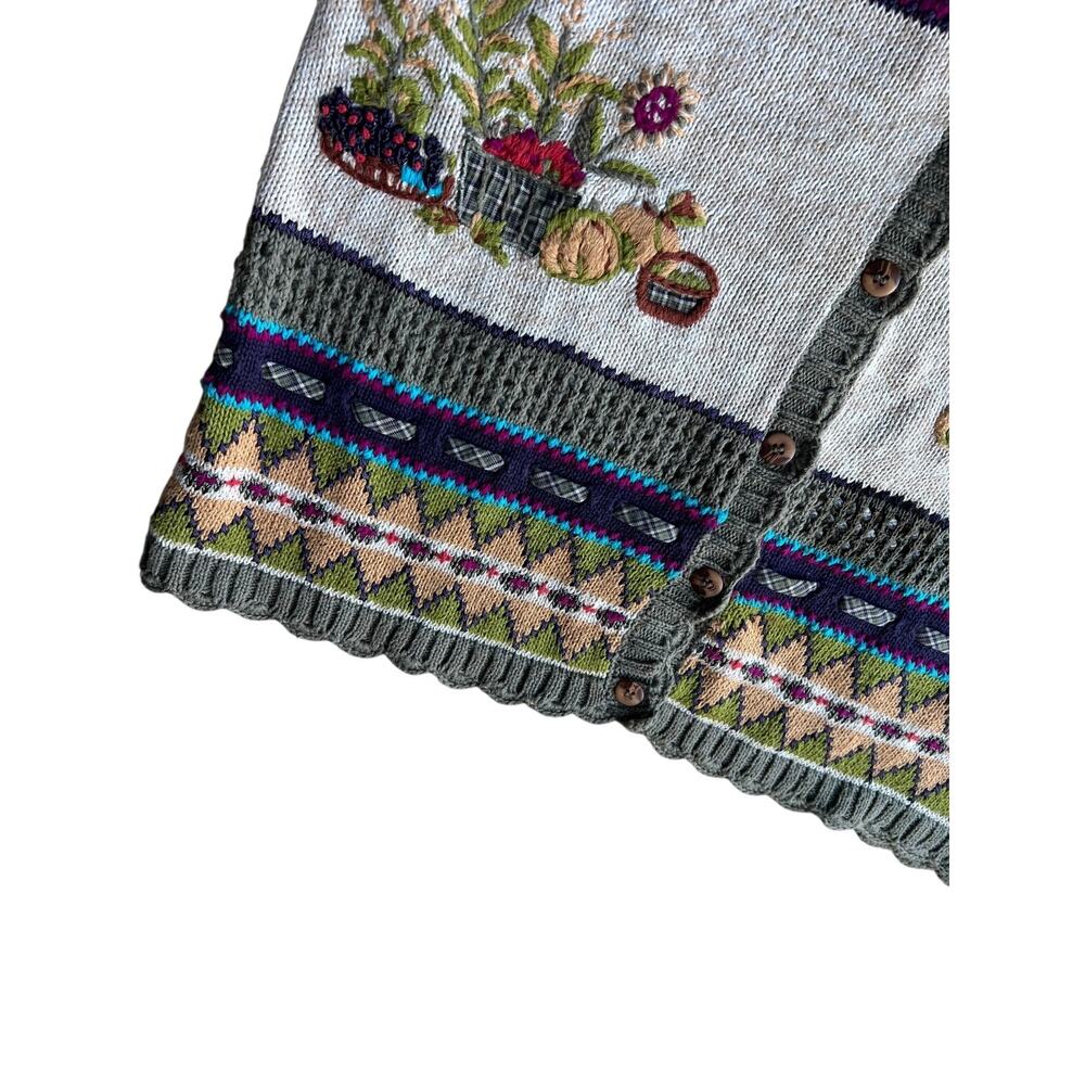 Napa Valley Women's Vintage Knit Vest FALL Embroidered Size Medium Petites - Picture 4 of 10